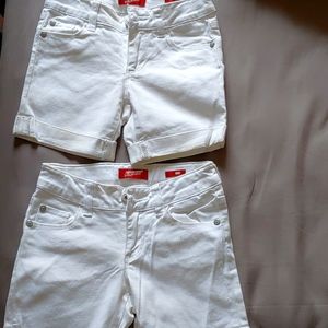 Shorts, white, size is for 5 to 7 year old girl